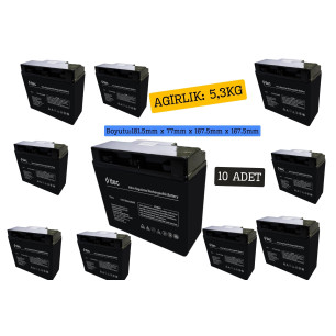 ttec 12V 18Ah Bakımsız Kuru Akü 10 Adet ttec 12V 18Ah Bakımsız Kuru Akü 10 Adet